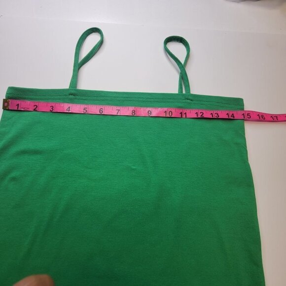 GREEN Spaghetti Strap Camisole Light Green Tank Top - New Without Tags- One Size - Picture 4 of 9